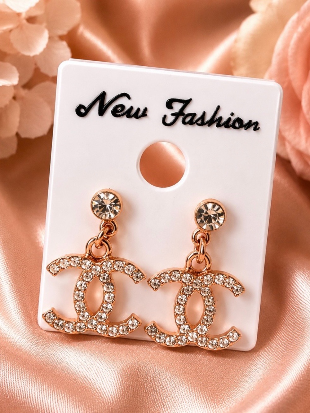 Women’s Fashion 
Rhinestone CC Dangle Earrings